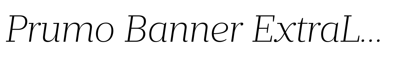 Prumo Banner ExtraLight Italic